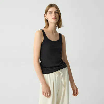 Theory Scoop-neck Tank Top In Organic Cotton In Black  