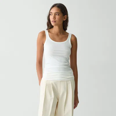 Theory Scoop-neck Tank Top In Organic Cotton In White