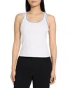 Theory Ribbed Scoop-neck Tank Top In Ivory