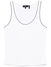 Theory Ribbed Scoop-neck Tank Top In White