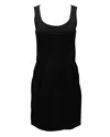 Theory Scoop Neckline Fitted Dress In Black Wool In Black