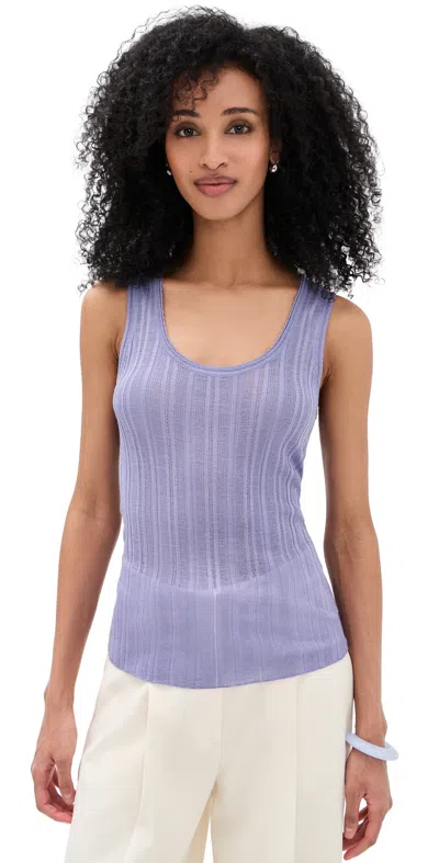 Theory Scoop Pointelle Tank Lavender Glow In Blue