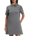 Theory Scuba Half-zip Polo Dress In Grey