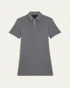 Theory Scuba Half-zip Polo Dress In Chmg