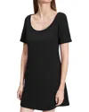 Theory Scuba Scoop Neck A Line Mini Dress In Black