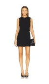 Theory Crepe Sculpted Layer Mini Dress In 黑色