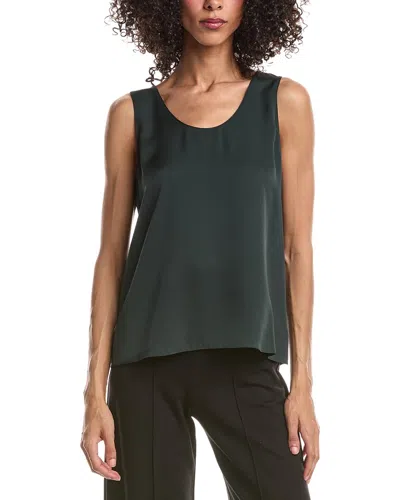 Theory Sculpted Straight Shell Silk Top In Green
