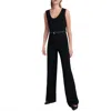 Theory Seamed Jumpsuit In Black In Black
