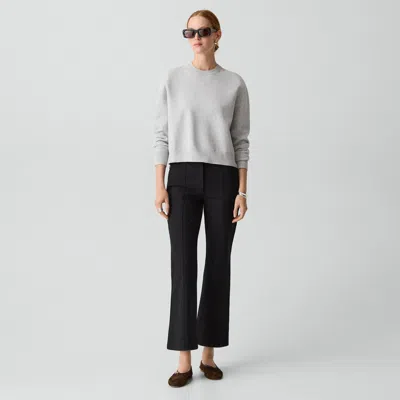 Theory Seamed Kick Pant In Stretch Cotton-blend In Black