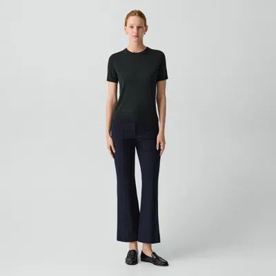 Theory Seamed Kick Pant In Stretch Cotton-blend In Blue