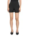 Theory Linen-blend High-waisted Shorts In Black