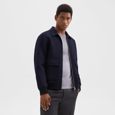 Theory Sean Jacket In Double-face Wool-cashmere In Baltic
