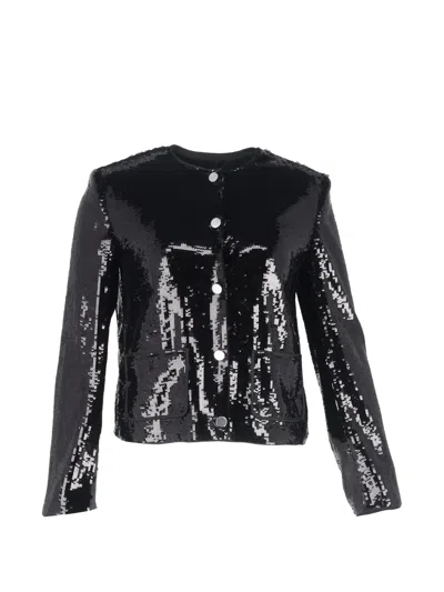 Pre-owned Theory Sequin Evening Jacket In Black