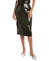 Theory Sequin High-slit Midi Pencil Skirt In Black