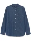 Theory Noll Serge Light Denim Button-up Shirt In Blue