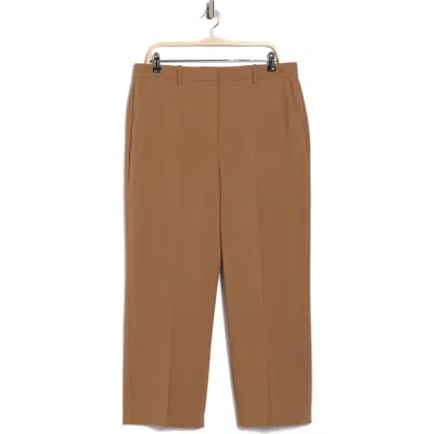 Theory Sevona High Waist Wool Blend Pants In Brown