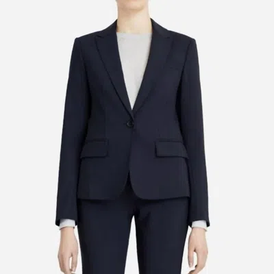 Theory Sevona Stretch Fitted Blazer In Dark Navy Blue