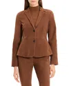 Theory Shaped Suede Blazer In Brown