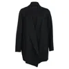 Theory Shawl Coat In Black Wool In Black