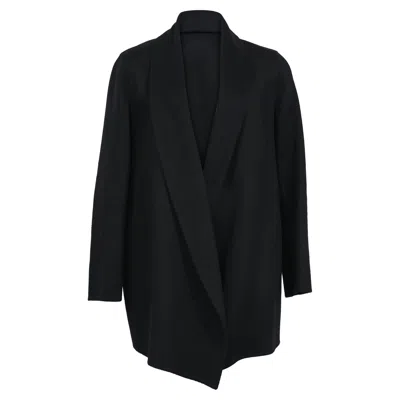 Theory Shawl Coat In Black Wool