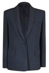 Theory Single-breasted Shawl-lapels Blazer In Blue