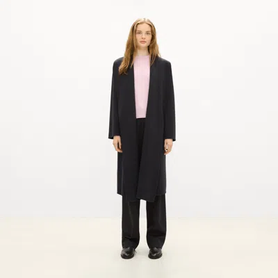 Theory Shawl Collar Coat In Double-face Wool-cashmere In Black