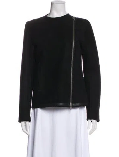 Pre-owned Theory Shearling Faux Fur Jacket In Black