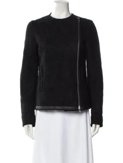 Pre-owned Theory Shearling Fur Jacket In Black