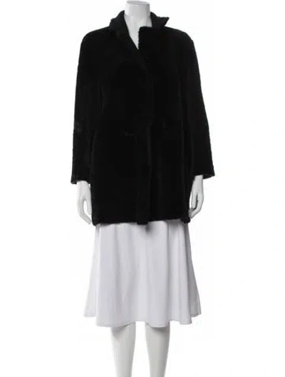 Pre-owned Theory Shearling Fur Jacket In Black