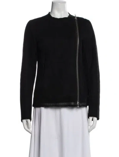 Pre-owned Theory Shearling Fur Jacket In Black
