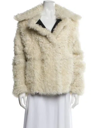 Pre-owned Theory Shearling Fur Jacket In Neutral