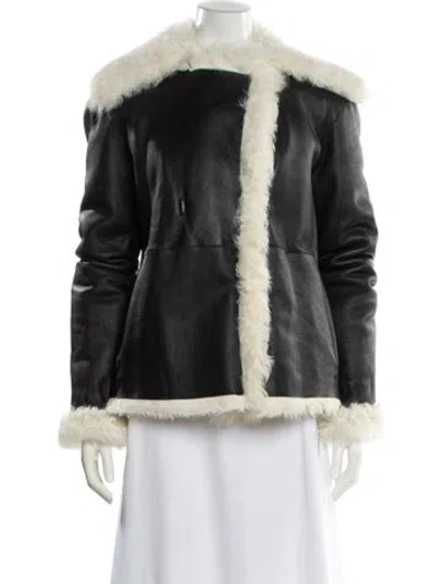 Pre-owned Theory Shearling Fur Jacket W/ Tags In Black