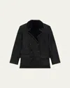 Theory Shearling Peacoat Blazer In Black