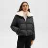 Theory Shearling-trimmed Puffer Jacket In Recycled Nylon In Black