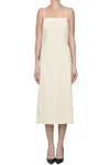 Theory A-line Midi Dress In Linen Blend In Cream