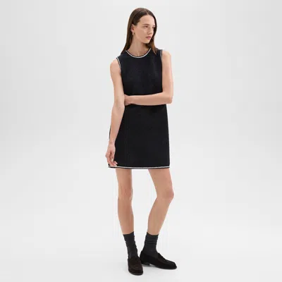Theory Sheath Dress In Felted Wool-cashmere In Black Multi