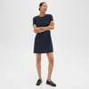 Theory Mini Sweater Dress In Felted Wool-cashmere In Nocturne Navy