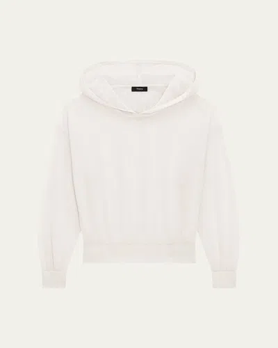 Theory Sheer Blouson Hoodie In White