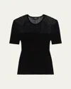 Theory Textured Ribbed T-shirt With Stretch Blend