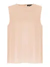 Theory Keyhole Back Lightweight Fabric Top In Nude & Neutrals