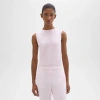 Theory Shell Top In Silk Georgette In Pink
