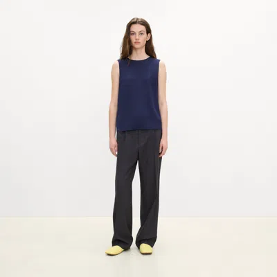 Theory Shell Top In Silk Georgette In Blue