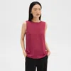 Theory Silk Sleeveless Top In Deep Rose