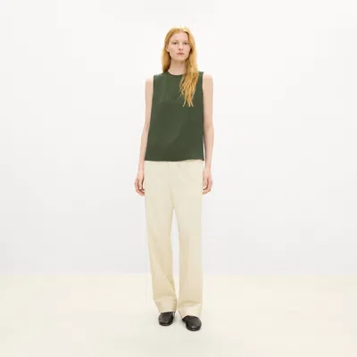 Theory Shell Top In Silk Georgette In Ivy