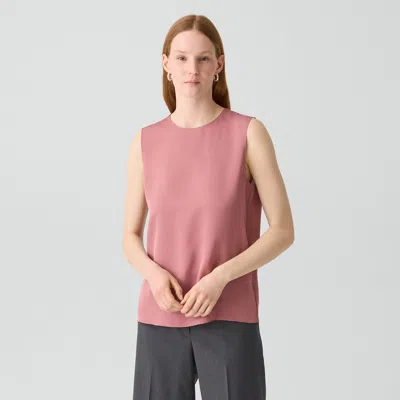 Theory Shell Top In Silk Georgette In Pink