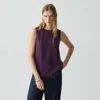 Theory Shell Top In Silk Georgette In Purple