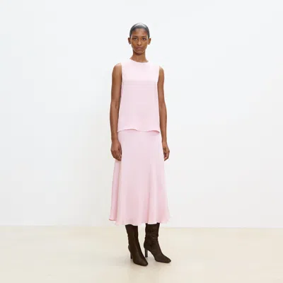 Theory Shell Top In Silk Georgette In Pink