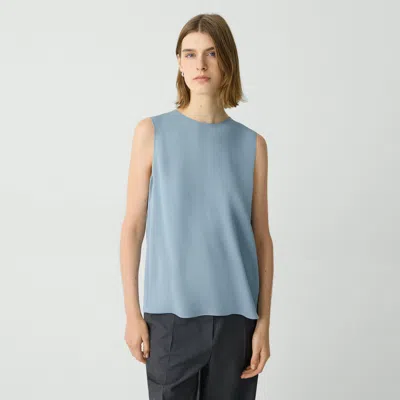 Theory Shell Top In Silk Georgette In Stone Blue