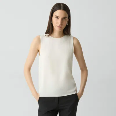 Theory Womens Ivory Sleeveless Regular-fit Silk Top In White