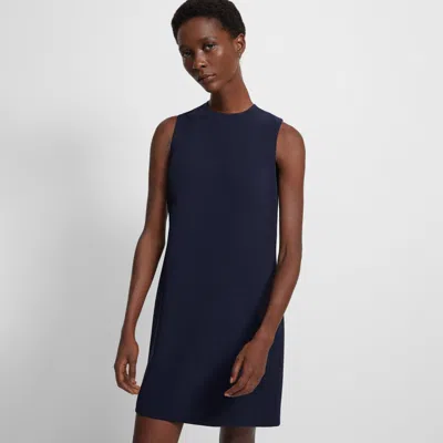 Theory Shift Dress In Admiral Crepe In Nocturne Navy